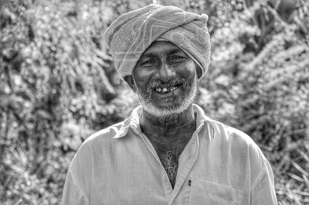 Smiling Indian farmer in turban